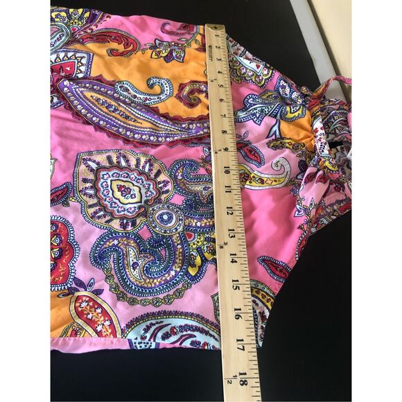 Old Navy Boho Paisley Halter Dress Small Pink Orange Summer Festival - Picture 8 of 12